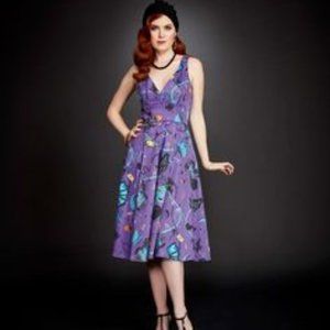 Pinup Girl Clothing Leota Dress in Fortune Teller Print 3x